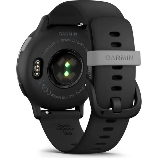 �����-�������� Garmin Vivoactive 5 Slate Aluminium Bezel with Black Case and Silicone Band (010-02862-10) - �������� 4