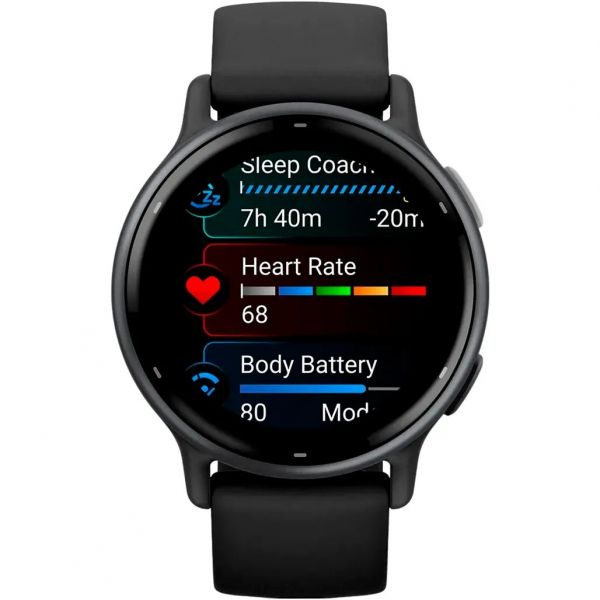 �����-�������� Garmin Vivoactive 5 Slate Aluminium Bezel with Black Case and Silicone Band (010-02862-10) - �������� 6