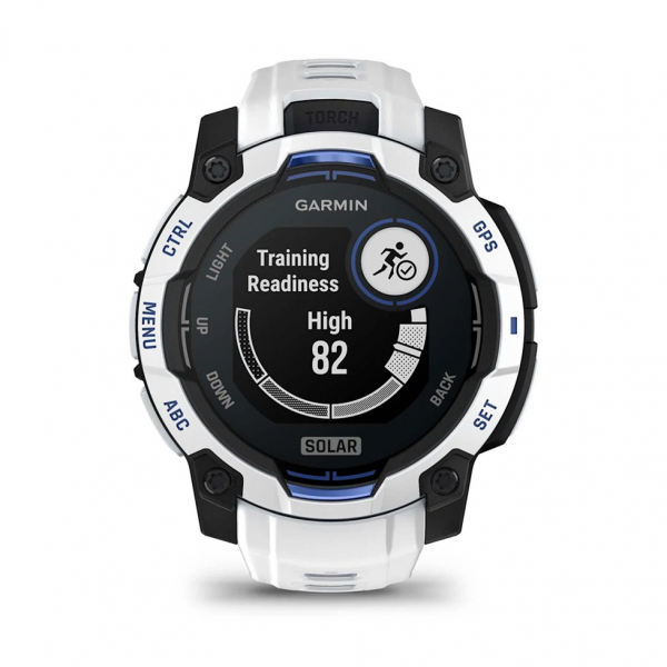 �����-�������� Garmin Instinct 3 45mm Solar Whitestone with Whitestone/Bolt Blue Silicone Band (010-02934-03) - �������� 7