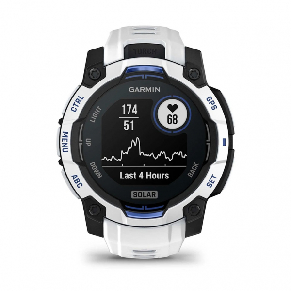 �����-�������� Garmin Instinct 3 45mm Solar Whitestone with Whitestone/Bolt Blue Silicone Band (010-02934-03) - �������� 14