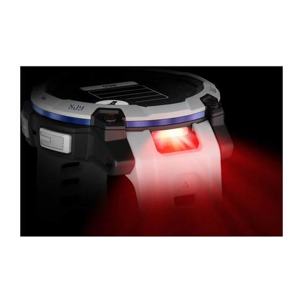 �����-�������� Garmin Instinct 3 45mm Solar Whitestone with Whitestone/Bolt Blue Silicone Band (010-02934-03) - �������� 15