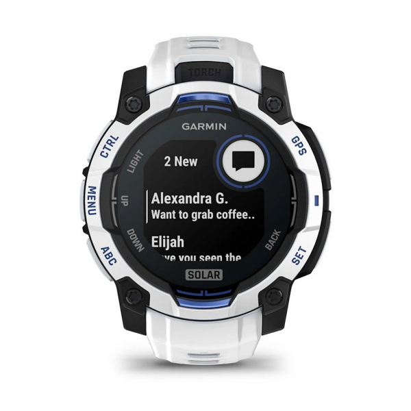 �����-�������� Garmin Instinct 3 45mm Solar Whitestone with Whitestone/Bolt Blue Silicone Band (010-02934-03) - �������� 18