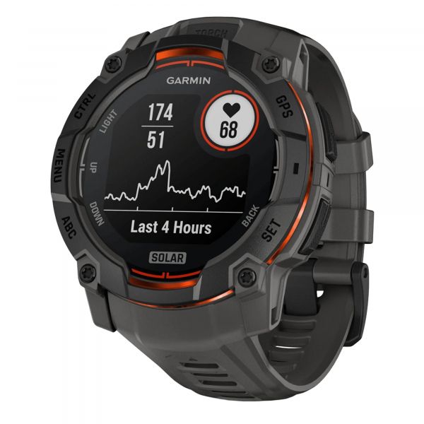 �����-�������� Garmin Instinct 3 50mm Solar Black with Charcoal Silicone Band (010-02935-40) - �������� 1
