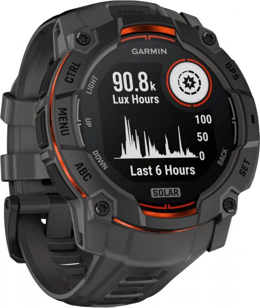 �����-�������� Garmin Instinct 3 50mm Solar Black with Charcoal Silicone Band (010-02935-40) - �������� 2