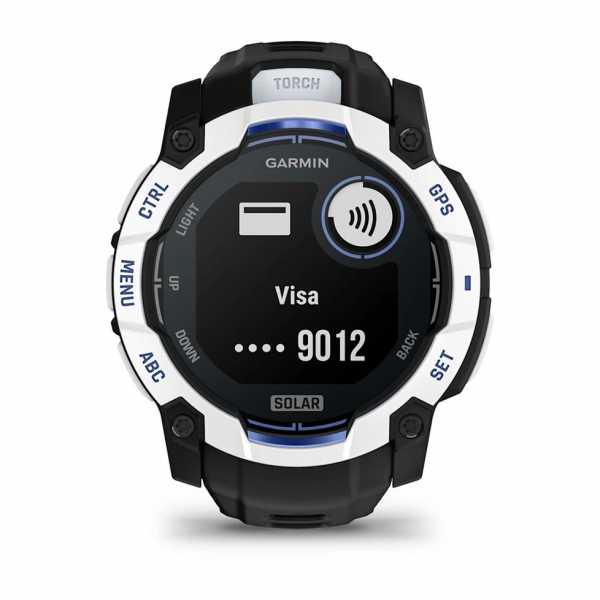 �����-�������� Garmin Instinct 3 50mm Solar Whitestone with Black/Bolt Blue Silicone (010-02935-43) - �������� 7