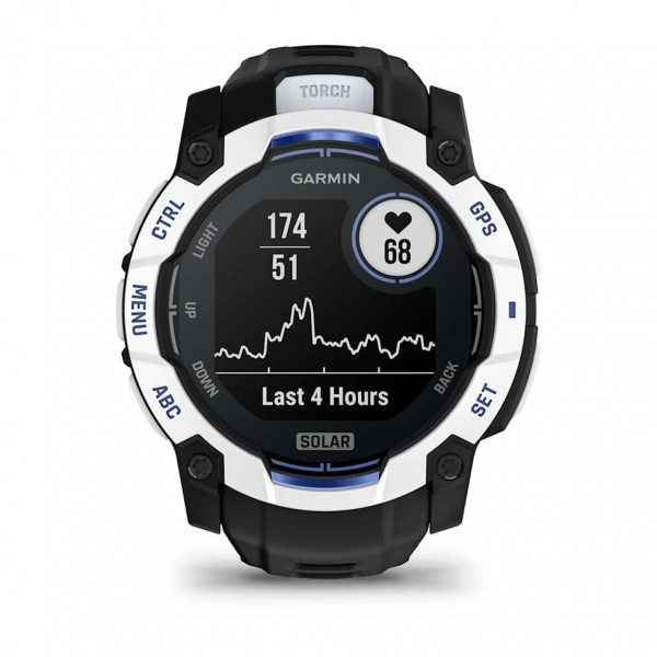 �����-�������� Garmin Instinct 3 50mm Solar Whitestone with Black/Bolt Blue Silicone (010-02935-43) - �������� 13