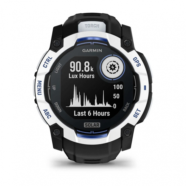 �����-�������� Garmin Instinct 3 50mm Solar Whitestone with Black/Bolt Blue Silicone (010-02935-43) - �������� 18