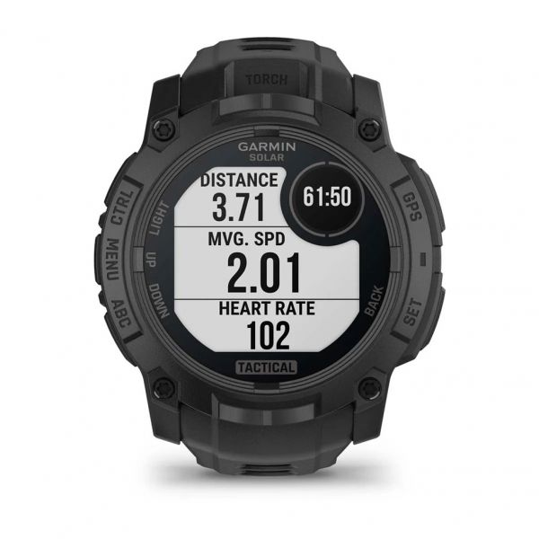 �����-�������� Garmin Instinct 3 50mm Tactical Solar Black with Charcoal Silicone Band (010-02935-90) - �������� 7
