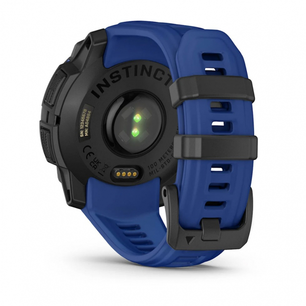 �����-�������� Garmin Instinct 3 45mm AMOLED Black with Bolt Blue/Black Silicone Band (010-02936-03) - �������� 4