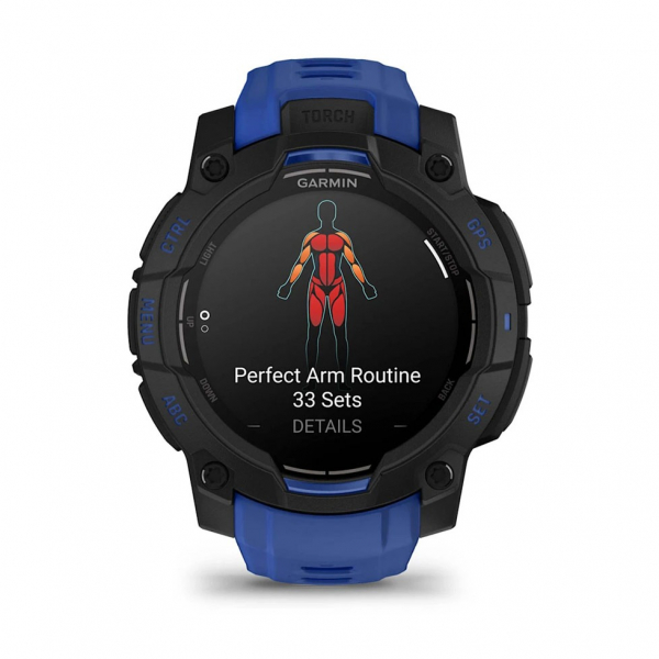 �����-�������� Garmin Instinct 3 45mm AMOLED Black with Bolt Blue/Black Silicone Band (010-02936-03) - �������� 7