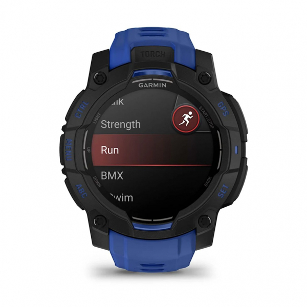 �����-�������� Garmin Instinct 3 45mm AMOLED Black with Bolt Blue/Black Silicone Band (010-02936-03) - �������� 8
