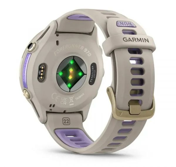 - Garmin Forerunner 970 French Gray Soft Gold Titanium with French Gray/Translucent Indigo Silicone with Soft Gold Buckle (010-02969-62) -  7