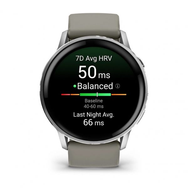 �����-�������� Garmin Venu 4 45mm Silver Bezel with Silver Gray Silicone Band (010-03014-01) - �������� 7