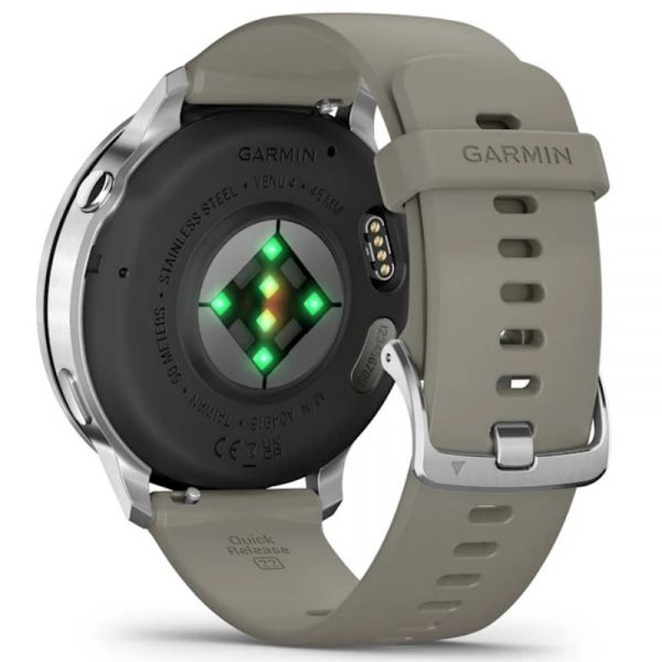 �����-�������� Garmin Venu 4 45mm Silver Bezel with Silver Gray Silicone Band (010-03014-01) - �������� 9