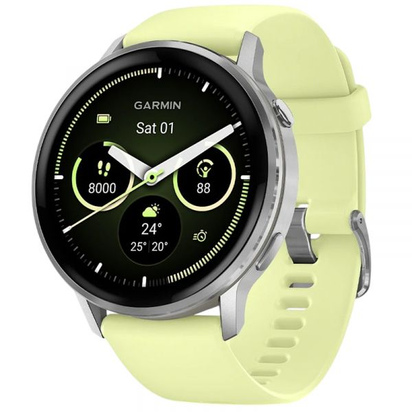 �����-�������� Garmin Venu 4 45mm Silver Bezel with Citron Silicone Band (010-03014-02) - �������� 1