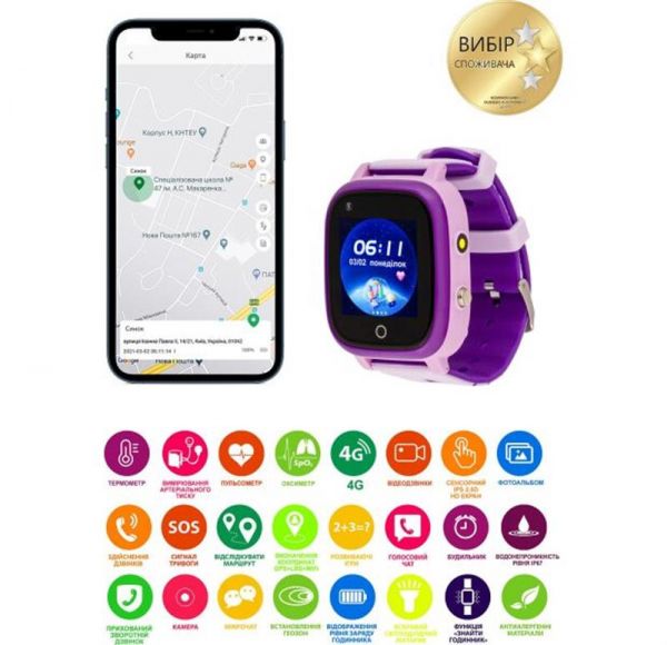 ������� �����-���� AmiGo GO005 4G WIFI Thermometer Purple - �������� 10