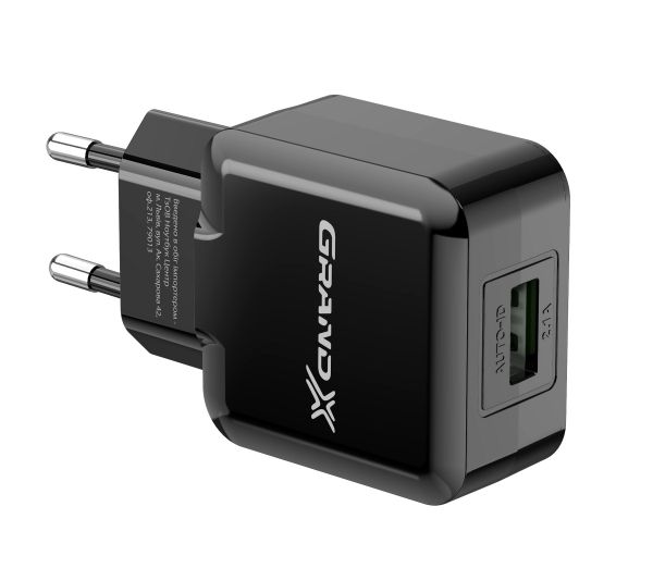    Grand-X (1xUSB 5/2.1) Black (CH-03B) -  1