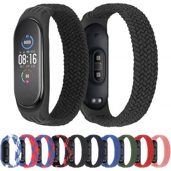 ������� BeCover Elastic Nylon Style ��� Xiaomi Mi Smart Band 5/Mi Smart Band 6 Size M Black/White (706147) - �������� 2