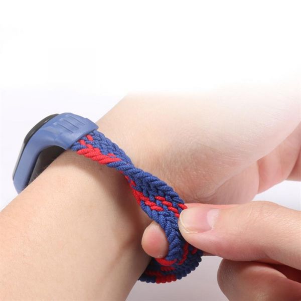 ������� BeCover Elastic Nylon Style ��� Xiaomi Mi Smart Band 5/Mi Smart Band 6 Size M Black/White (706147) - �������� 4