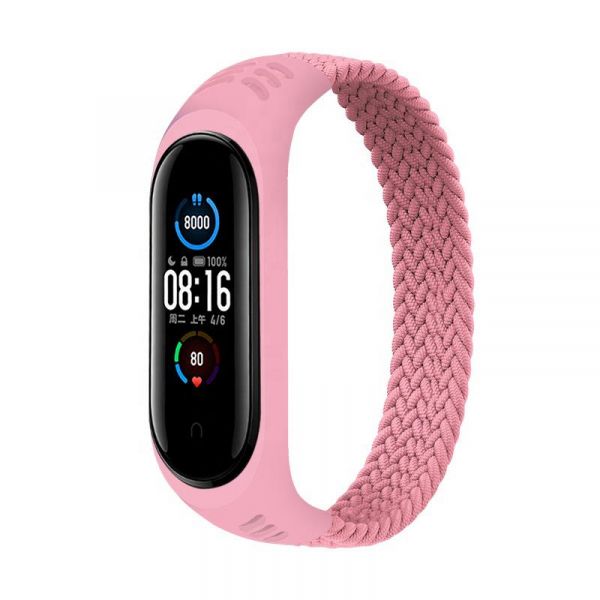 ������� BeCover Elastic Nylon Style ��� Xiaomi Mi Smart Band 5/Mi Smart Band 6 Size L Pink (706163) - �������� 1