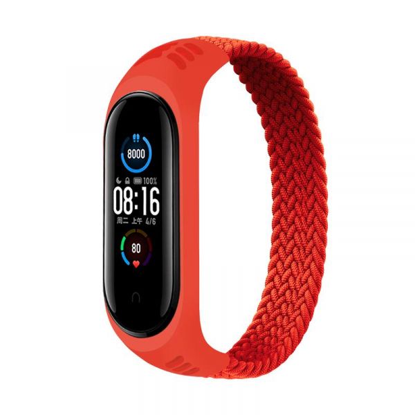 ������� BeCover Elastic Nylon Style ��� Xiaomi Mi Smart Band 5/Mi Smart Band 6 Size S Red (706144) - �������� 1