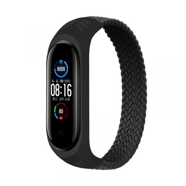 ������� BeCover Elastic Nylon Style ��� Xiaomi Mi Smart Band 5/Mi Smart Band 6 Size S Black (706145) - �������� 1