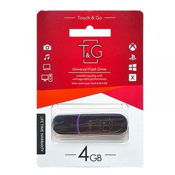 USB Flash Drive 4Gb T&G 012 Shorty series Black, TG012-4GBBK -  1
