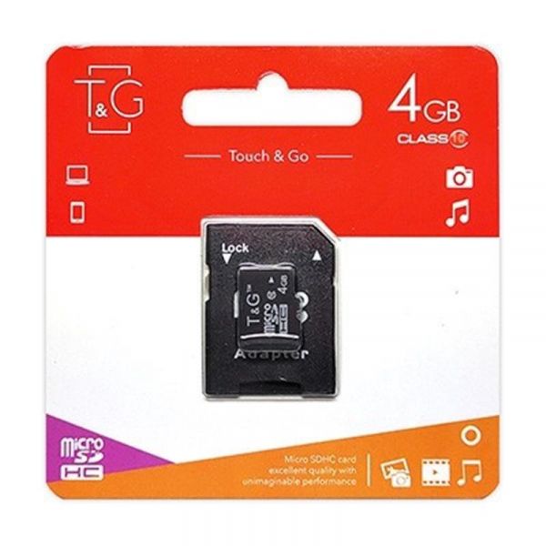   MicroSDHC   4GB UHS-I Class 10 T&G + SD-adapter (TG-4GBSDCL10-01) -  1