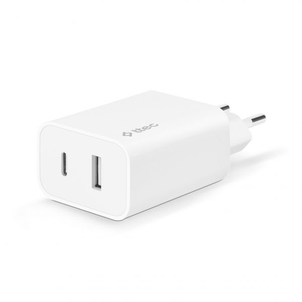   Ttec SmartCharger Duo USB-C/USB-A 2.4/12 White (2SCS25B) -  1