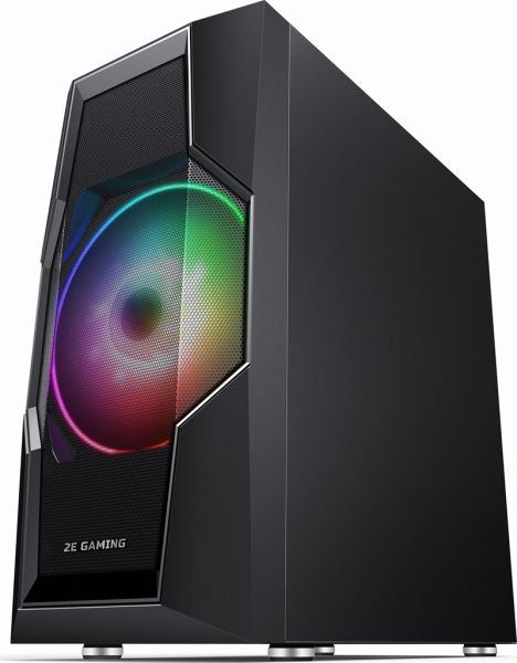 ������ 2E Gaming TURBO (G2057B), Black, ��� ��, Mid Tower, ��� ATX / Micro ATX / mini-ITX, 1x200 ARGB Fan / 3x120 ARGB Fan, ������� ������ �� ����������� ������ (2E-G2057B) - �������� 2