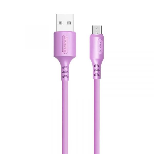  ColorWay USB-microUSB, soft silicone, 2.4, 1, Purple (CW-CBUM044-PU) -  2