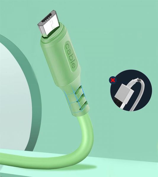  ColorWay USB-microUSB, soft silicone, 2.4, 1, Green (CW-CBUM042-GR) -  2