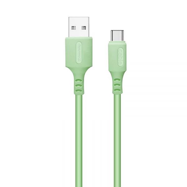  ColorWay USB-USB Type-C, soft silicone, 2.4, 1, Green (CW-CBUC042-GR) -  1