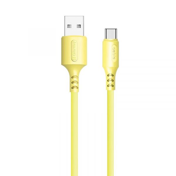  ColorWay USB-USB Type-C, soft silicone, 2.4, 1, Yellow (CW-CBUC043-Y) -  3