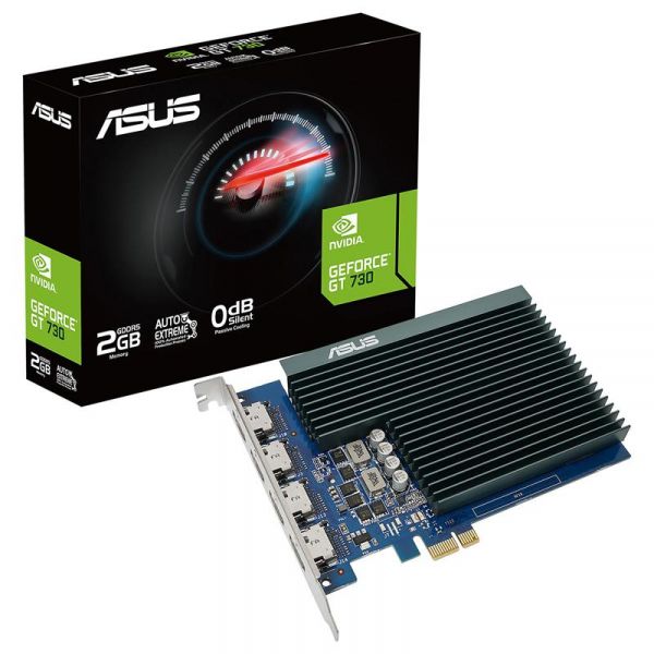 ³ GeForce GT730, Asus, 2Gb GDDR5, 64-bit, 4xHDMI, 927/5010 MHz, Silent (GT730-4H-SL-2GD5) -  1