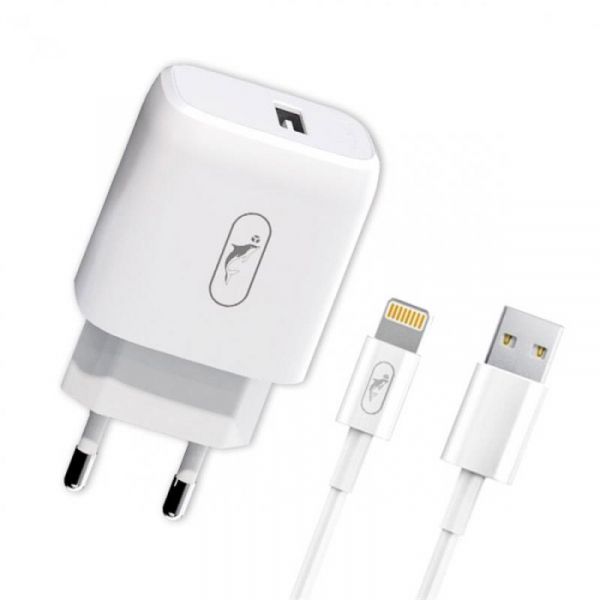 �������� ���������� SkyDolphin SC22EL (1USB, 2.1A) White (MZP-000158) + ������ Lightning - �������� 1