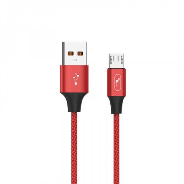  SkyDolphin S55V Neylon USB - microUSB 1, Red (USB-000439) -  1