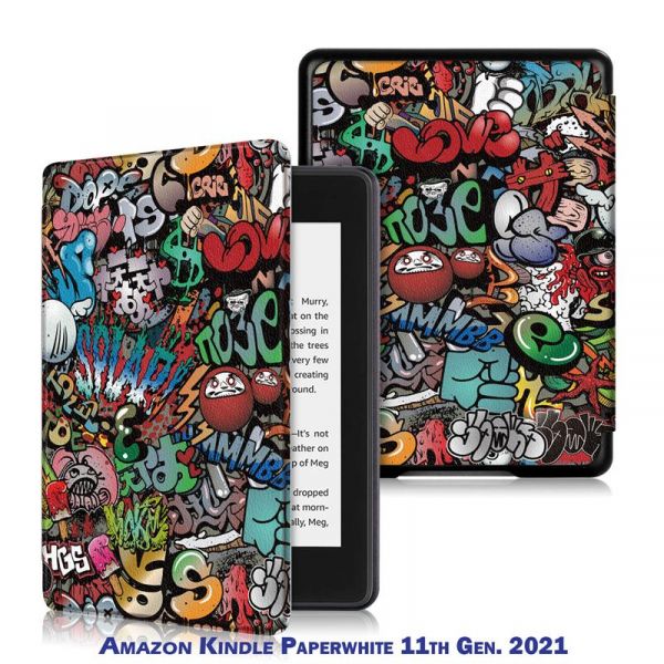 �����-������ BeCover Smart ��� Amazon Kindle Paperwhite 11th Gen. 2021 Graffiti (707214) - �������� 1