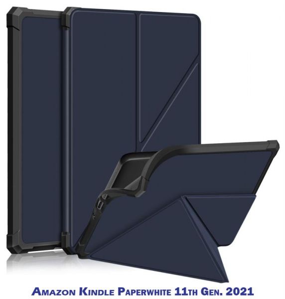 �����-������ BeCover Ultra Slim Origami ��� Amazon Kindle Paperwhite 11th Gen. 2021 Deep Blue (707219) - �������� 1