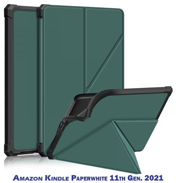 �����-������ BeCover Ultra Slim Origami ��� Amazon Kindle Paperwhite 11th Gen. 2021 Dark Green (707220) - �������� 1