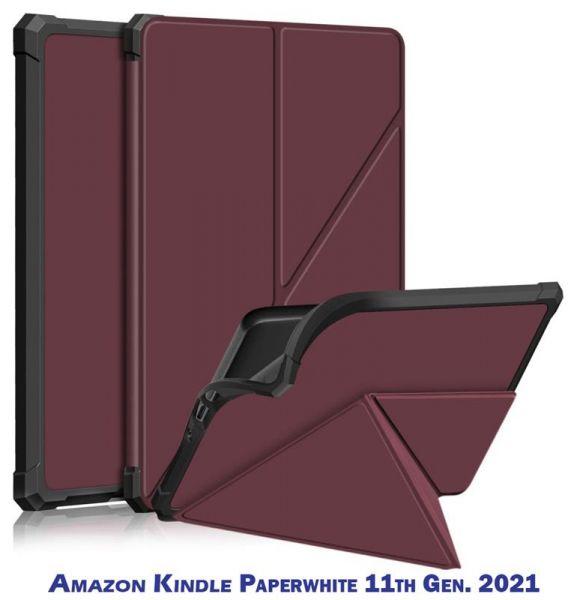 �����-������ BeCover Ultra Slim Origami ��� Amazon Kindle Paperwhite 11th Gen. 2021 Red Wine (707222) - �������� 1