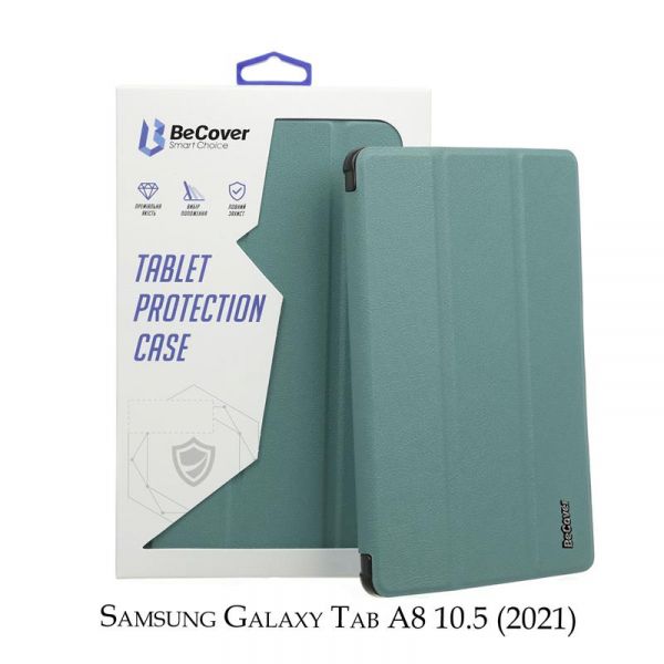- BeCover Smart  Samsung Galaxy Tab A8 SM-X200/SM-X205 Dark Green (707263) -  1
