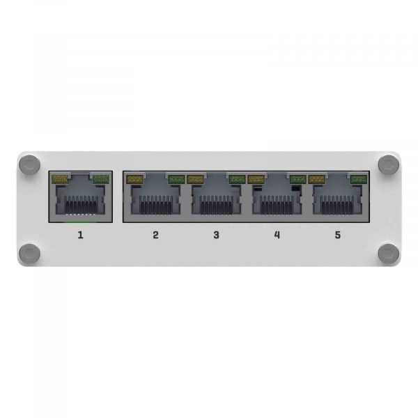  Teltonika TSW110 (TSW110000000) (industrial, unmanaged L2, 4xGE, 1xGE PoE in, IP30, ALU Case, 4 pin DC ) -  4