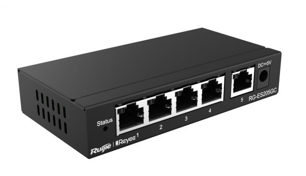 ���������� Ruijie Reyee RG-ES205GC (4xGE, 1xGE Uplink, CCTV, Cloud Managed, L2, ����������, ���������, ������) - �������� 1