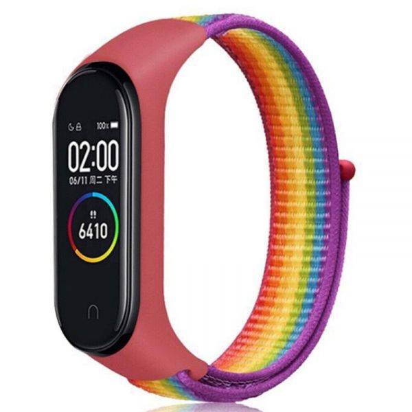 ������� BeCover Nylon Style ��� Xiaomi Mi Smart Band 7 Red-Rainbow (707669) - �������� 1