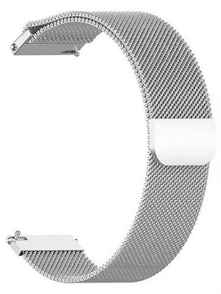 ������� BeCover Milanese Style ��� Samsung Galaxy (20mm)/Watch 5/ Watch 4 40/44mm/Watch 42mm/Watch Active/Active 2 40/44mm/Watch 3 41mm/Gear S2/Classic/Gear Sport Silver (707675) - �������� 1