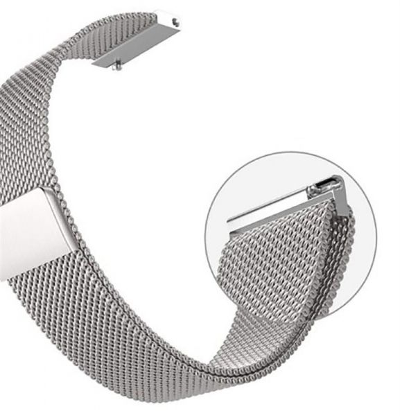 ������� BeCover Milanese Style ��� Samsung Galaxy (20mm)/Watch 5/ Watch 4 40/44mm/Watch 42mm/Watch Active/Active 2 40/44mm/Watch 3 41mm/Gear S2/Classic/Gear Sport Silver (707675) - �������� 3