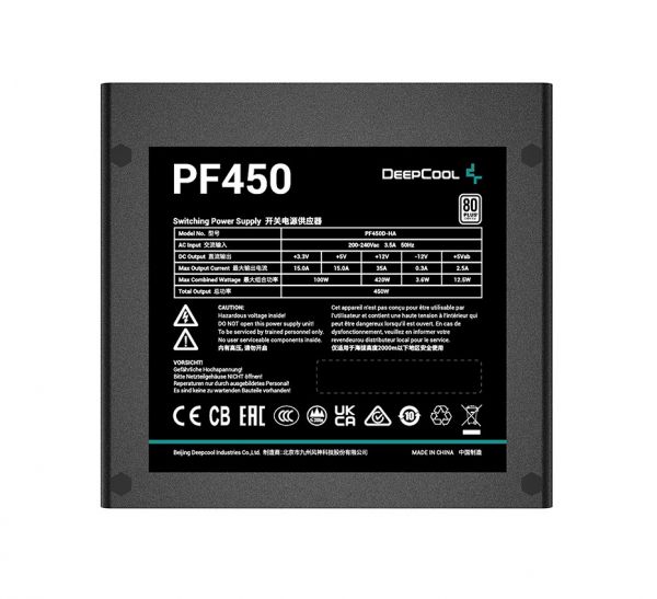   DeepCool PF450 (R-PF450D-HA0B-EU) 450W -  3