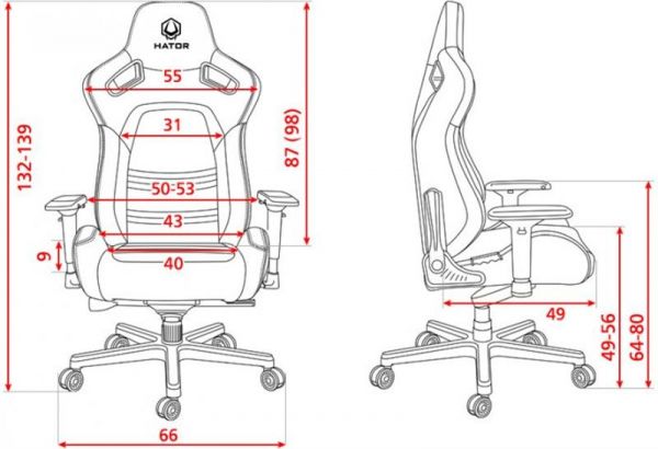 ������ ��� �������� Hator Arc Fabric Jet Black (HTC-982) - �������� 12