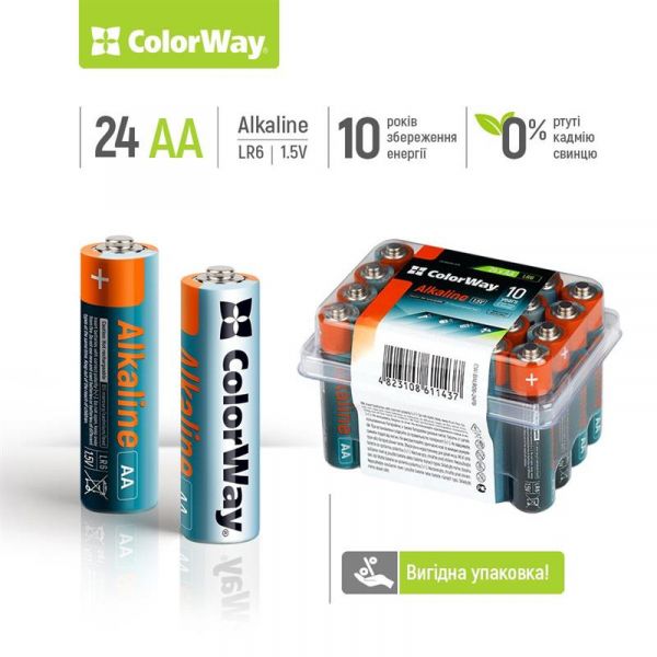 ColorWay Alkaline Power AA/LR06 Plactic Box 24 -  2
